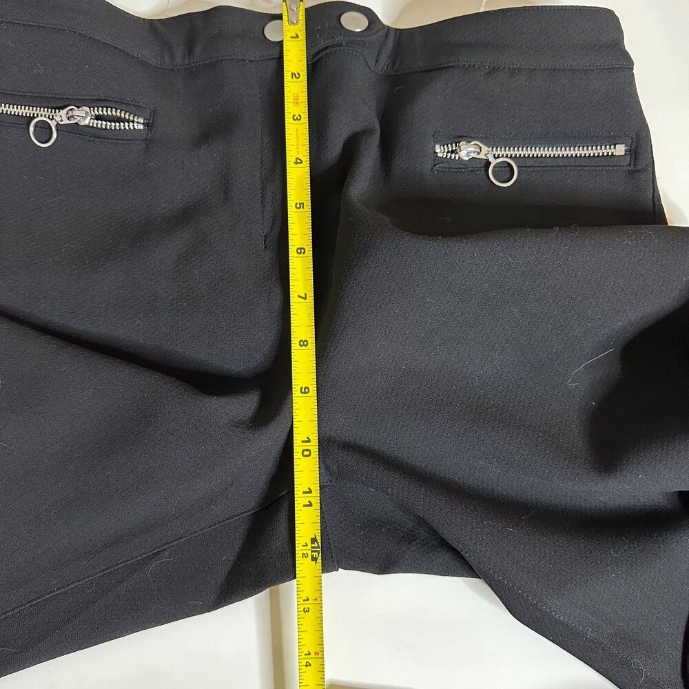 H&M Pants Women 14 Black Stretch Silver Zip Straight Skinny Athleisure 14 NWT - Picture 8 of 9